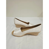 easy street White Jasper Peep-Toe Espadrille Wedges