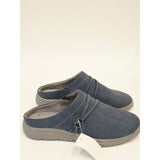 Comfort Slip-On Mule Clogs in Navy with Adjustable Strap