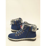 Muk Luks Walker Suede Lace-Up Hiker Boots in navy blue