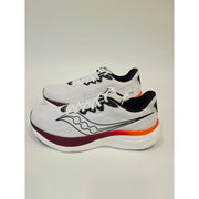 Saucony Ride 19 Men’s White Running Shoes Burgundy & Orange Accent US Size 10