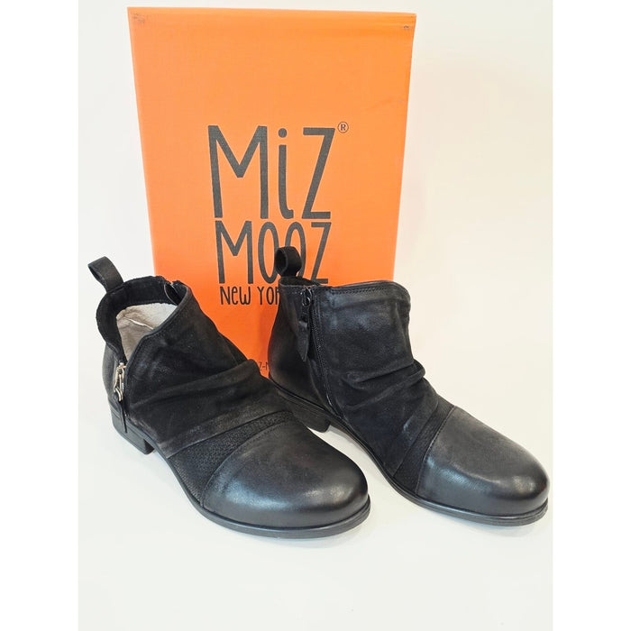 Miz Mooz Slinky Women's Black Leather Ankle Boots