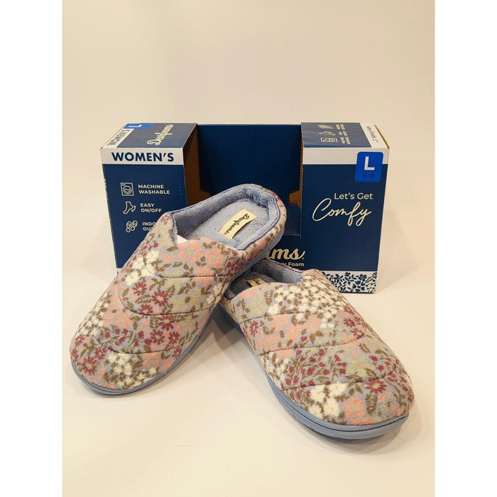 Dearfoams Women’s Cozy Clog Slippers – Floral | Size L (9–10)