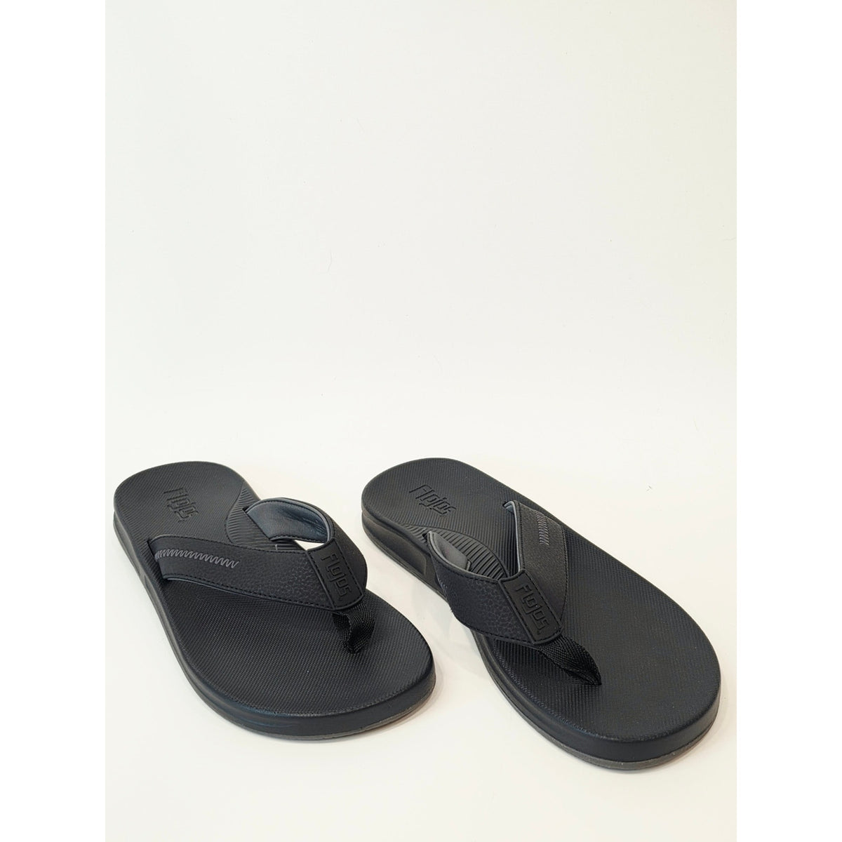 Flojos Black Men's Flip-Flop Sandals - Simple Thong Slides