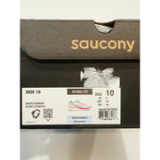 Saucony Ride 19 Men’s White Running Shoes Burgundy & Orange Accent US Size 10