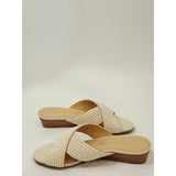 Jack Rogers Dolphin Mini Wedge Women's Ivory Braided Slide Sandals
