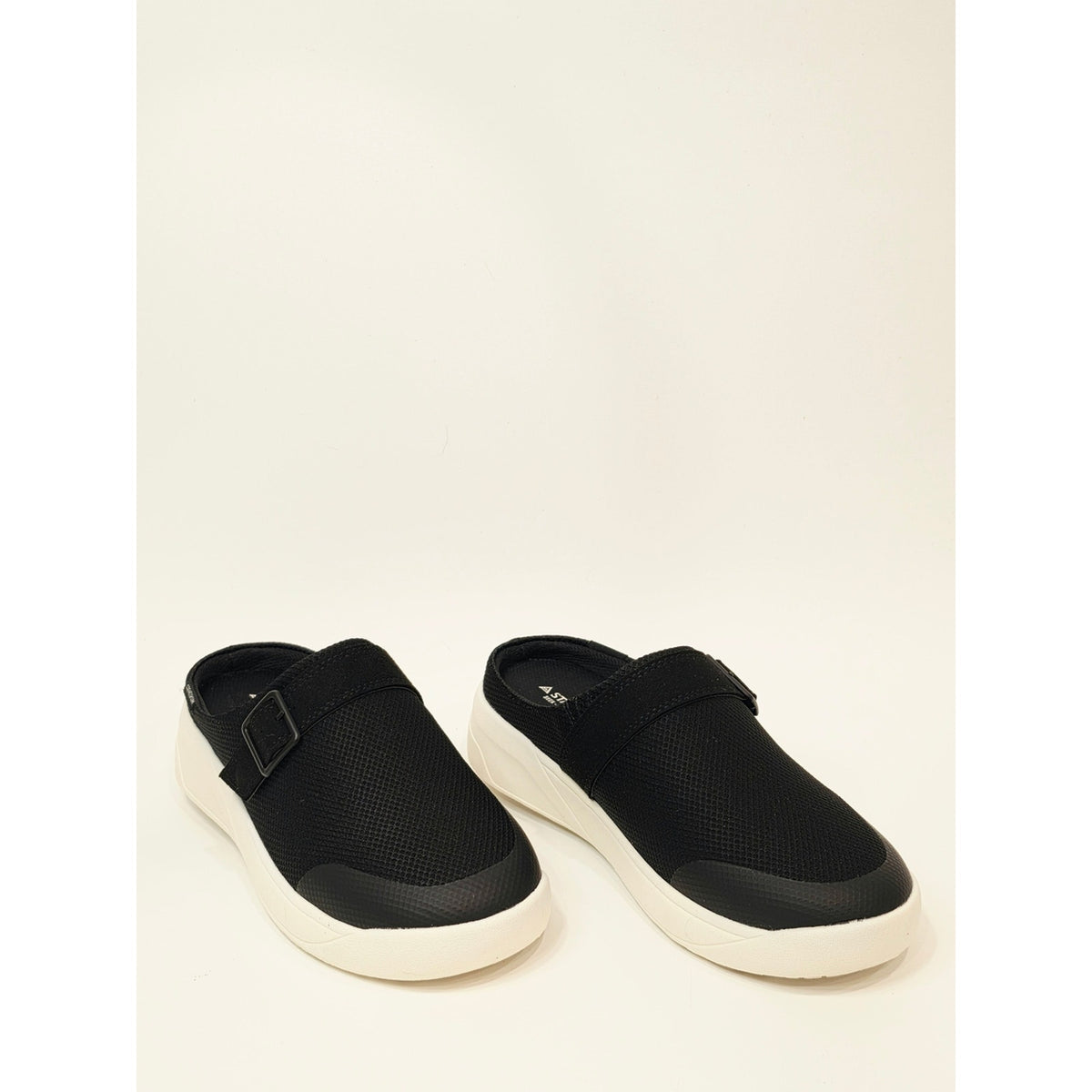 Staheekum Women’s Black Mesh Clog Mule with White Sole