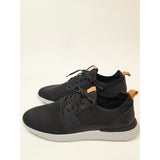 Izod Bannister Black Knit Sneakers with Tan Pull Tabs