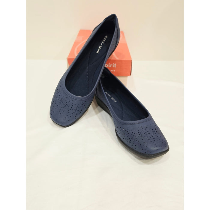 Easy Spirit Women's Alessia Laser-Cut Ballet Flats Dark Blue
