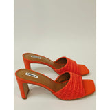 Dune London March Women’s Orange Woven Heeled Mules – Size EU 9/42 US 11