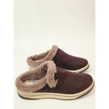 Clarks Cloudsteppers Breeze Myth Merlot Faux Fur Clogs US 7.5 Wide