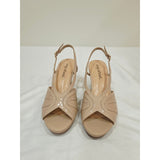 easy street Starlight Nude Slingback Peep-Toe Heels