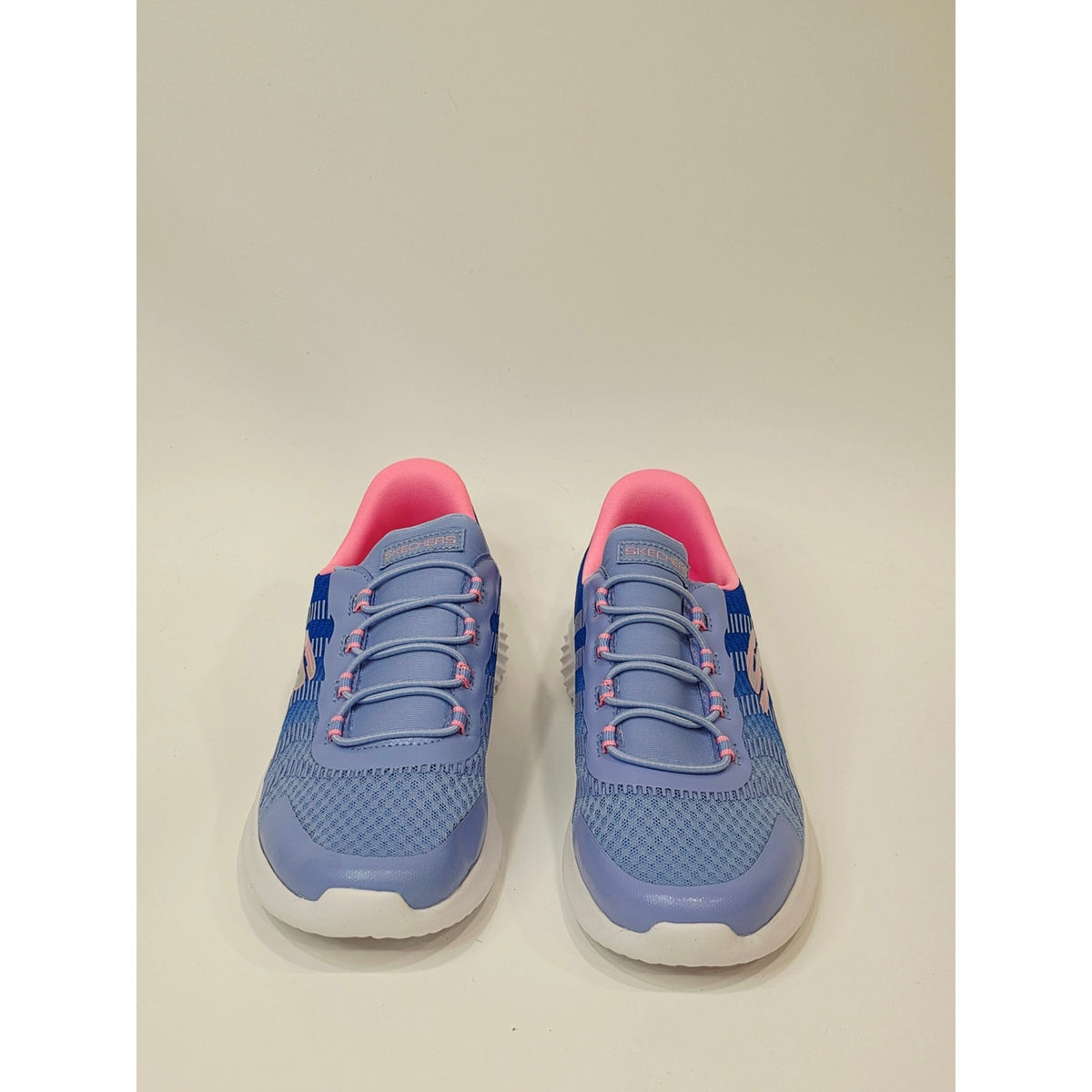 Skechers Hands Free Swift Fit Kids Light Blue and Pink Slip-On Sneakers