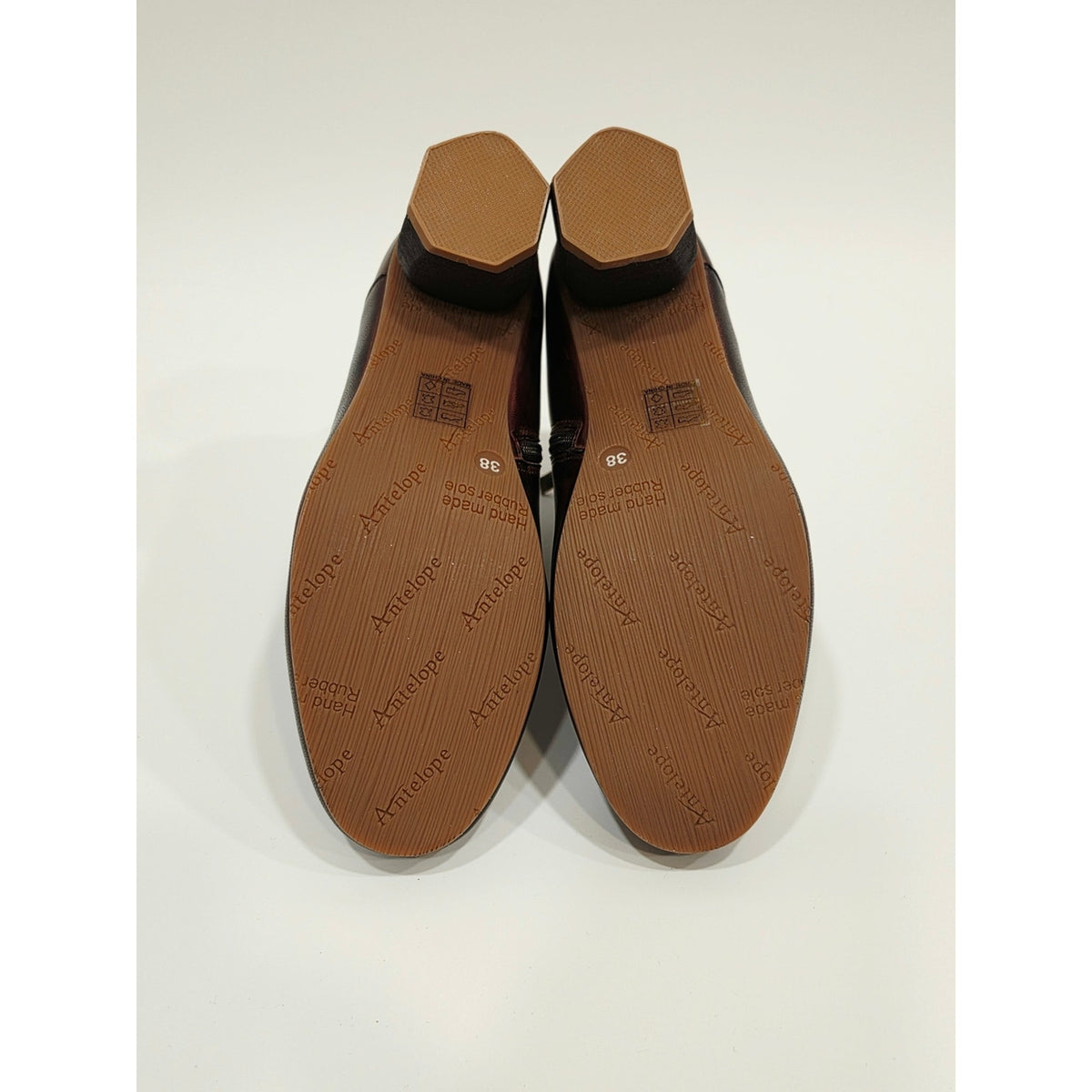 Antelope Perrin P16 Coffee Leather Ankle Booties/Side Zip - EU 38 US Size 7.5