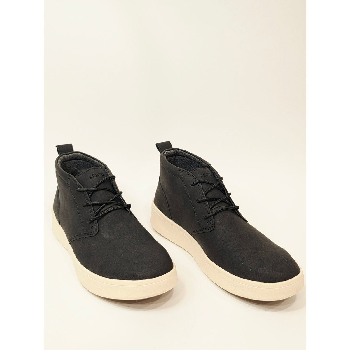 Izod Palmer Black Men's Lace-Up Sneaker with Cream Sole
