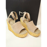 Marc Fisher Nelly Espadrille Wedge Sandals Natural Suade Women's Size 10