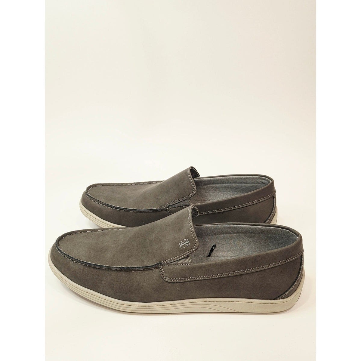 Izod Gray Seapoint Slip-On Loafers with Contrast Stitching