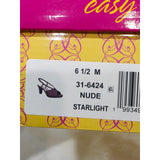 easy street Starlight Nude Slingback Peep-Toe Heels