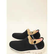 Skechers Go Walk Travel Tahiti Sunsumet Slip-On Knit Sneakers in Black