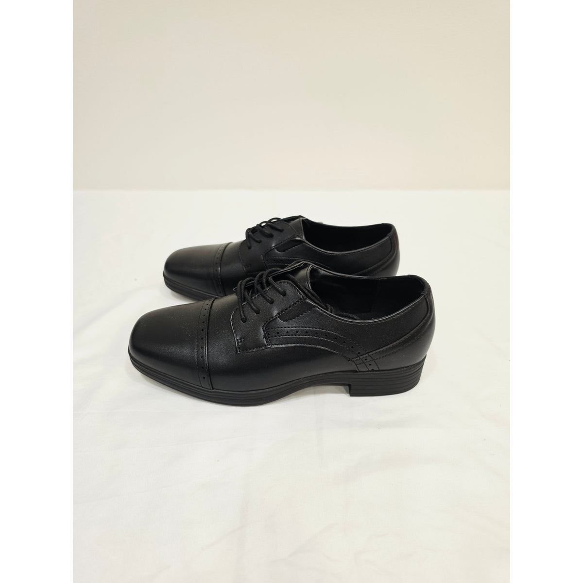 Stafford Black Dane Jr. Cap-Toe Lace-Up Dress Oxfords
