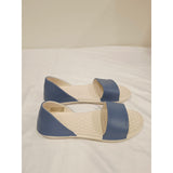 Joybees Women's Friday Flats in Dusty Blue/Bone feature a comfortable EVA foam