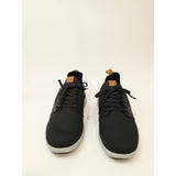 Izod Bannister Black Knit Sneakers with Tan Pull Tabs