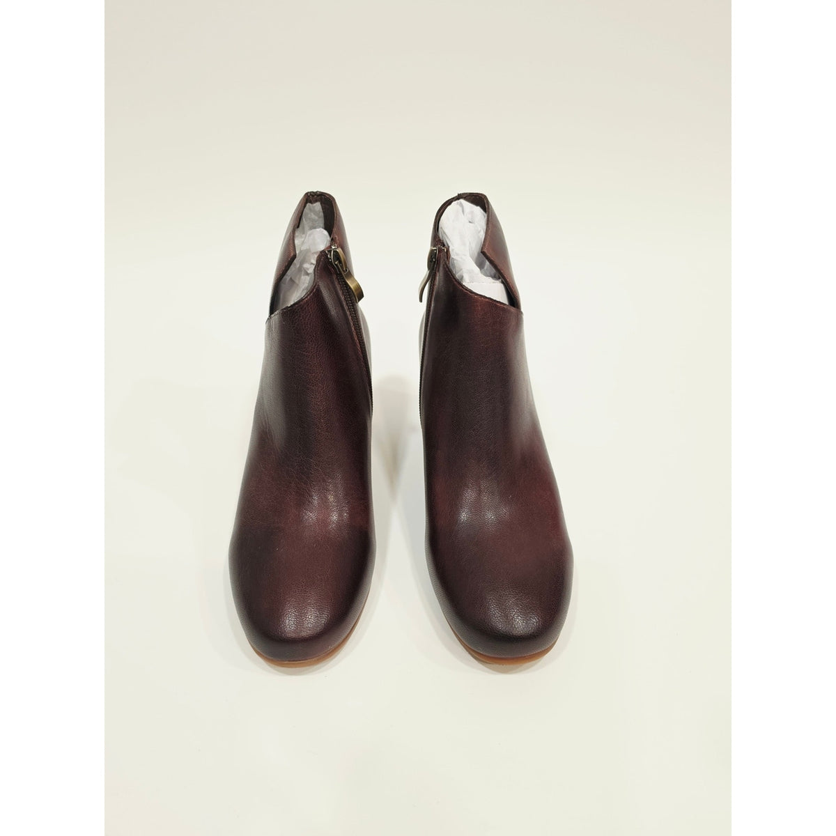 Antelope Perrin P16 Coffee Leather Ankle Booties/Side Zip - EU 38 US Size 7.5