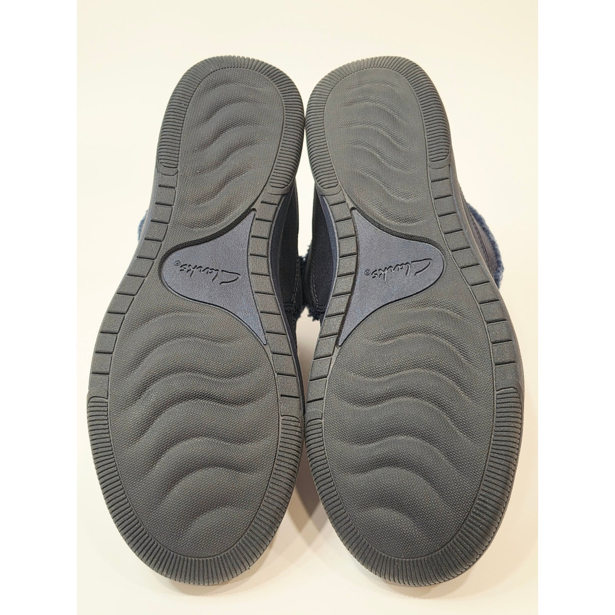 Clarks Cloudsteppers Breeze Park Women Navy Faux Fur Slip On Ankle Boots Size 10