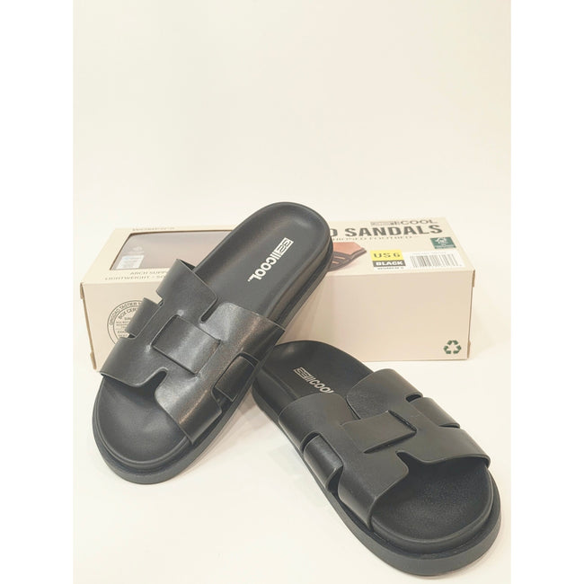 32 Degrees Cool H-Band Sandals Women’s Black Cushioned Slide Sandals