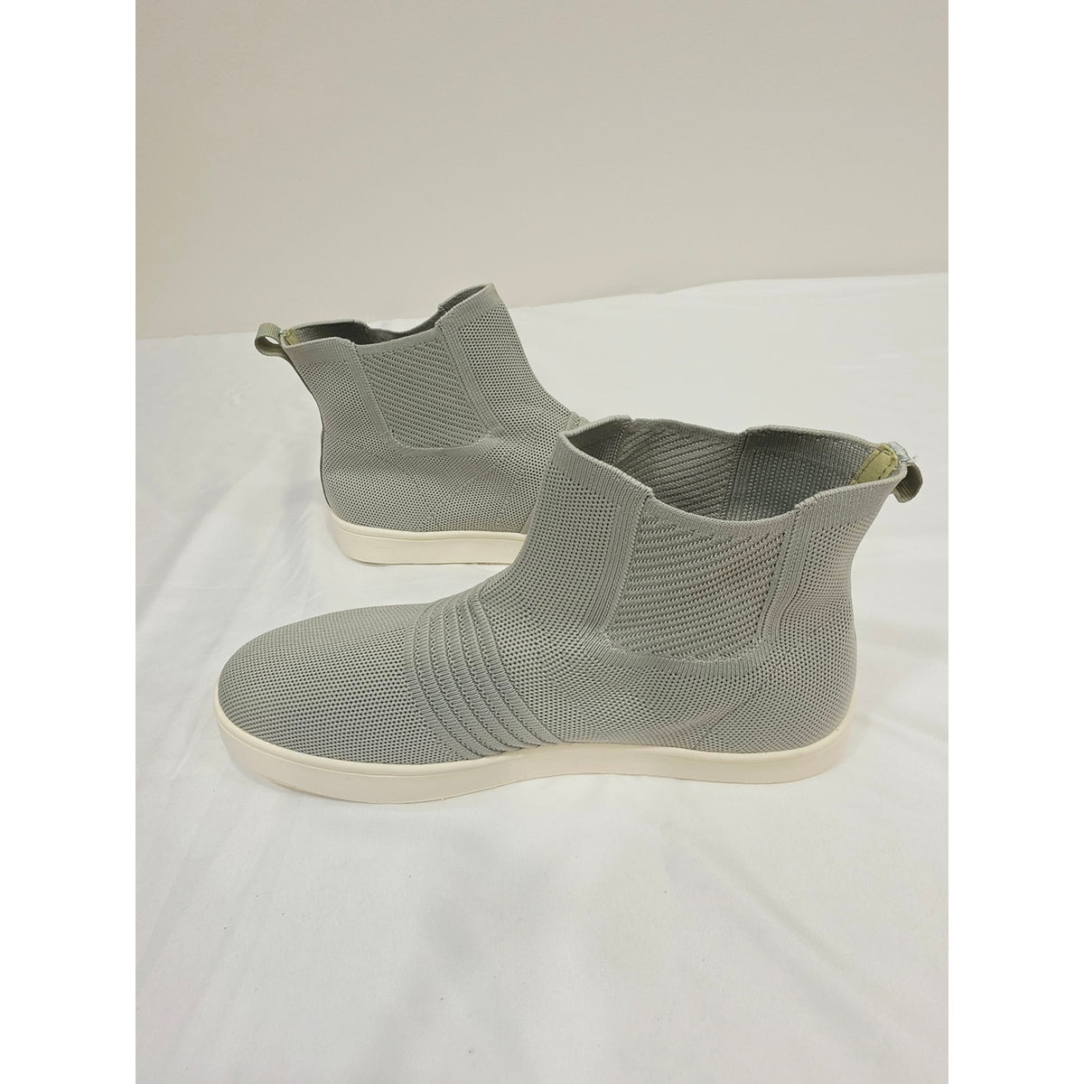 Journee Collection Kody Knit Slip-On Ankle Booties in Sage Green
