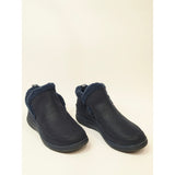 Clarks Cloudsteppers Breeze Park Women Navy Faux Fur Slip On Ankle Boots Size 10