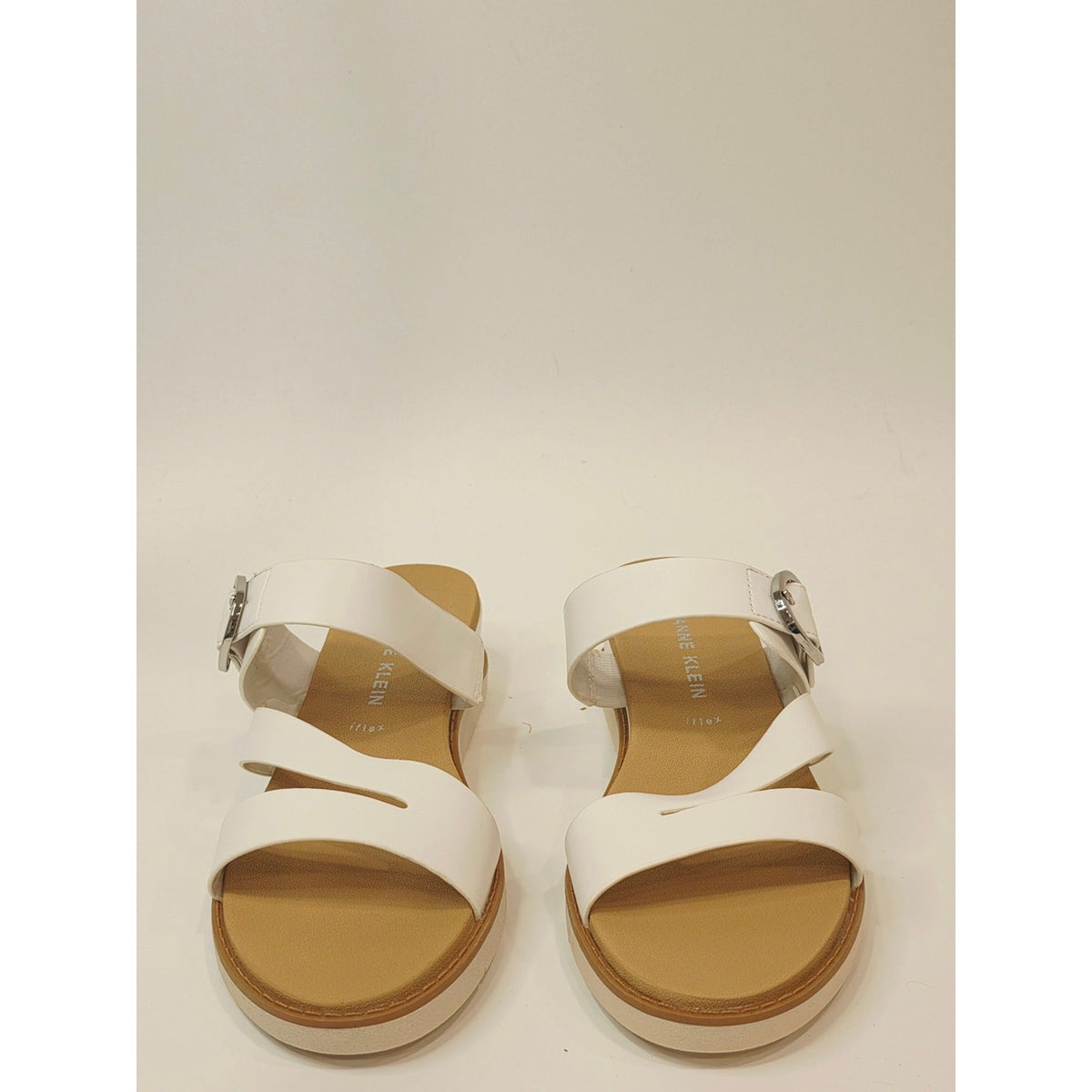 Anne Klein Lalasa Wedge Strappy Sandal White Womens US 8.5