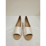 easy street White Jasper Peep-Toe Espadrille Wedges