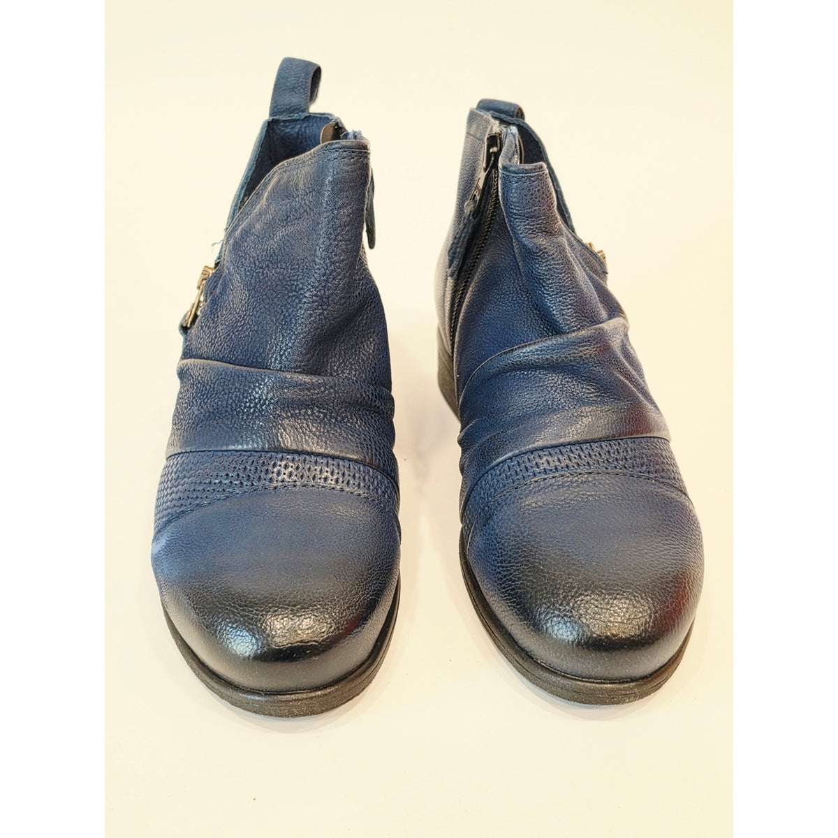 Miz Mooz Slinky Women's Navy Leather Ankle Boots