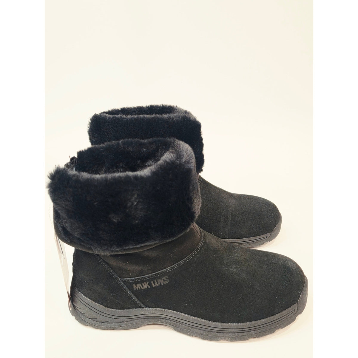 Muk Luks Ariel Water-Repellent Suede Winter Boots in black Wide Size