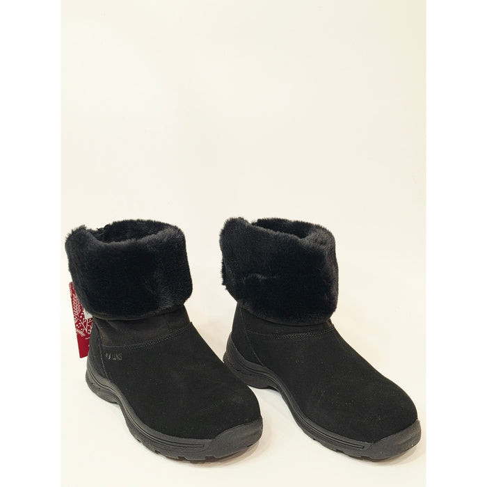 Muk Luks Ariel Water-Repellent Suede Winter Boots in black Wide Size