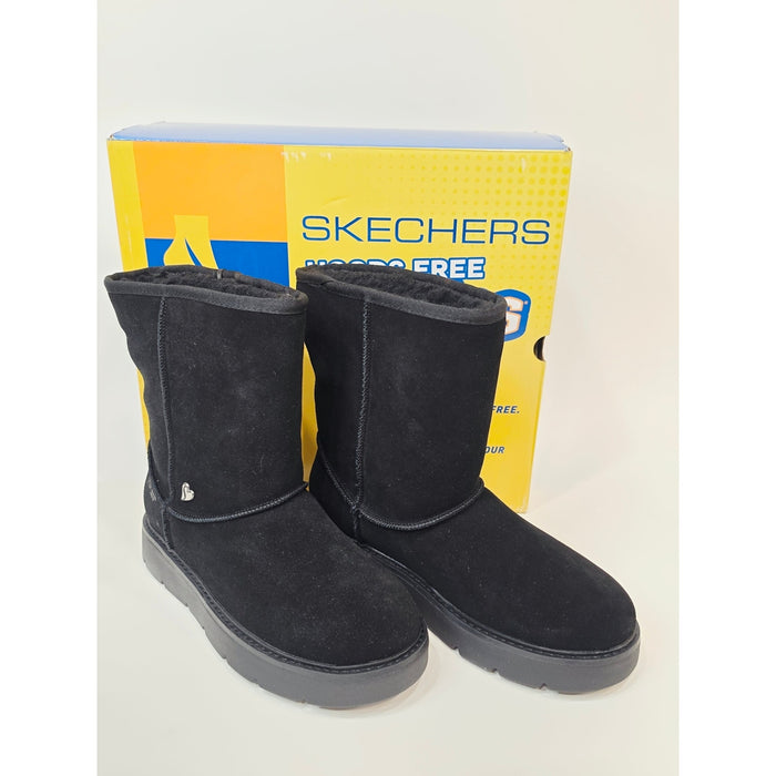 Skechers Keepsakes Cozy Black Suede Plush Lined Winter Boots