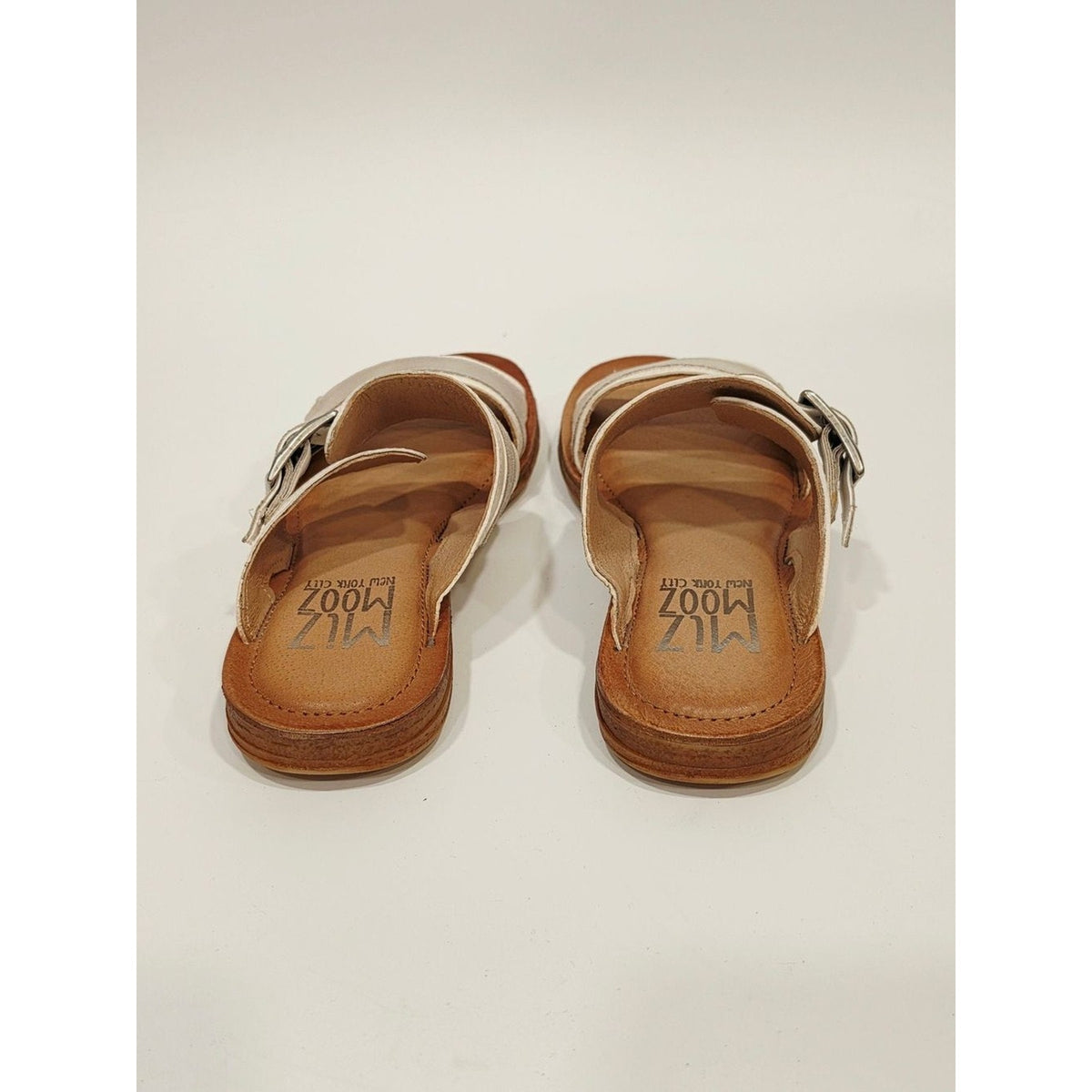 Miz Mooz Women's Florra Linen Color Leather and Suede Slide Sandal