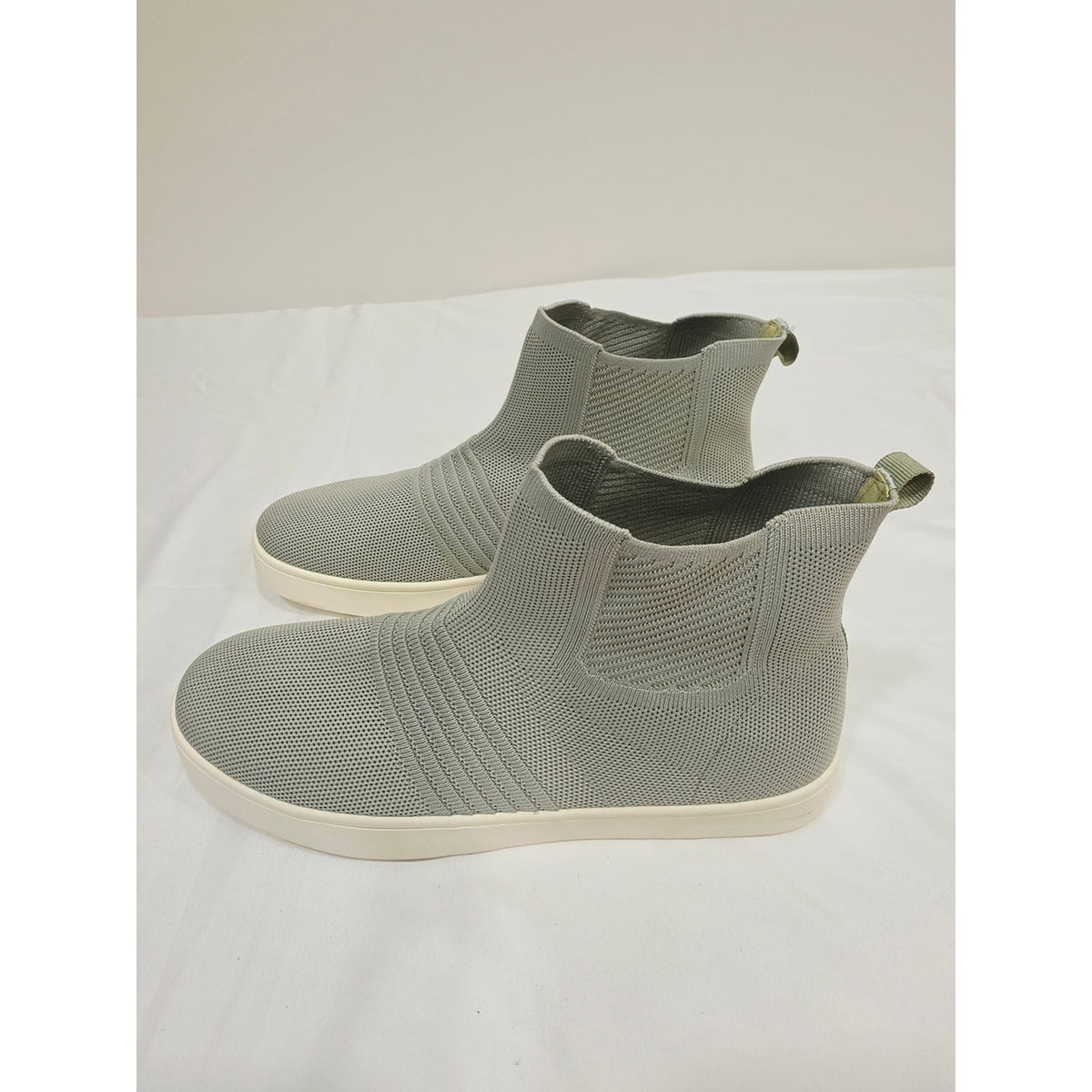 Journee Collection Kody Knit Slip-On Ankle Booties in Sage Green