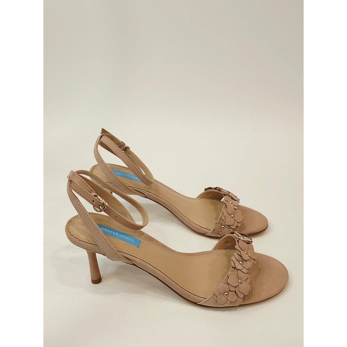 Draper James Alice Floral Appliqué Ankle Strap Sandals – Blush | Size 8.5