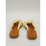 Journee Collection Kianna Light Yellow Knotted Slide Sandals