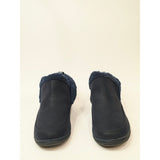 Clarks Cloudsteppers Breeze Park Women Navy Faux Fur Slip On Ankle Boots Size 10