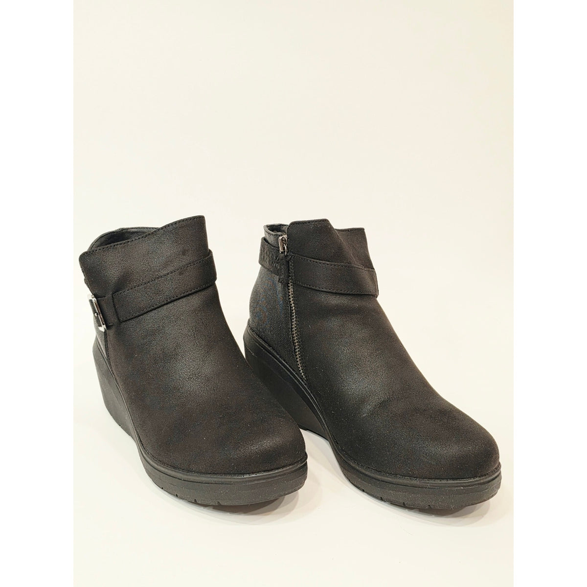 BOBS from Skechers Gala In High Demand Women’s Black Wedge Ankle Boots