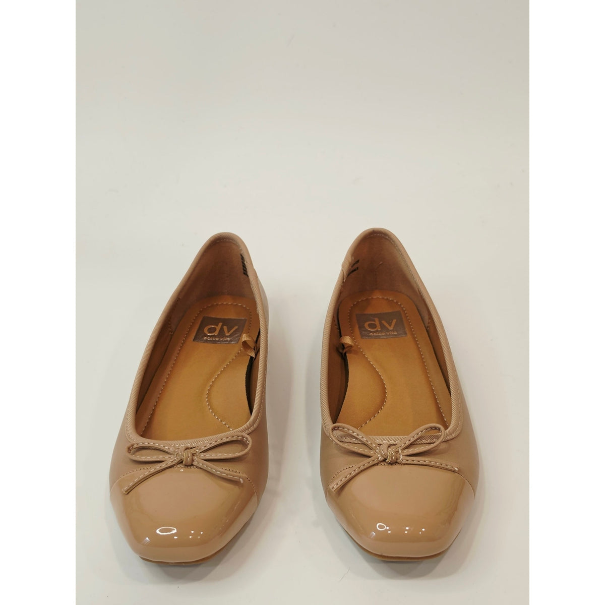 DV Dolce Vita Moxy Women’s Café Ballet Flats with Patent Toe & Bow – Size 6