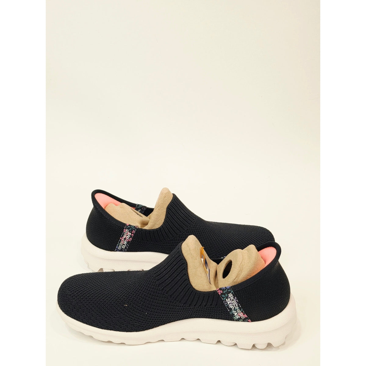 Skechers Go Walk Travel Tahiti Sunsumet Slip-On Knit Sneakers in Black