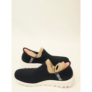 Skechers Go Walk Travel Tahiti Sunsumet Slip-On Knit Sneakers in Black