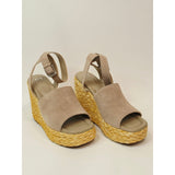 Marc Fisher Nelly Espadrille Wedge Sandals Natural Suade Women's Size 10