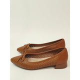 Clarks Collection Natalyn Step Tan Perforated Leather Ballet Flats Size 8 Wide