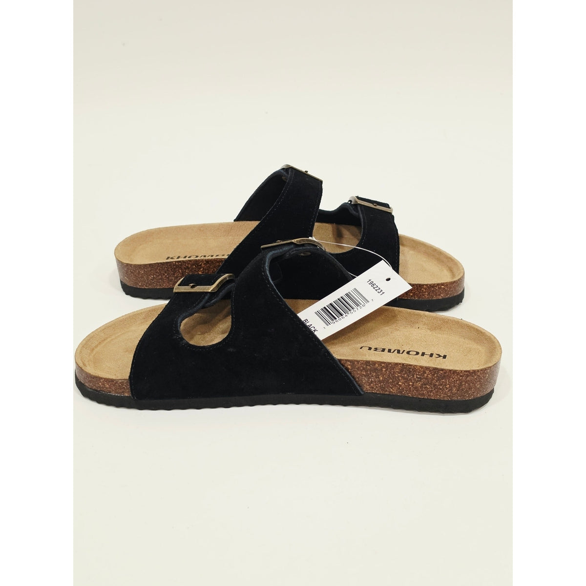 Khombu Ashville Women's Black Double-Buckle Comfort Sandals