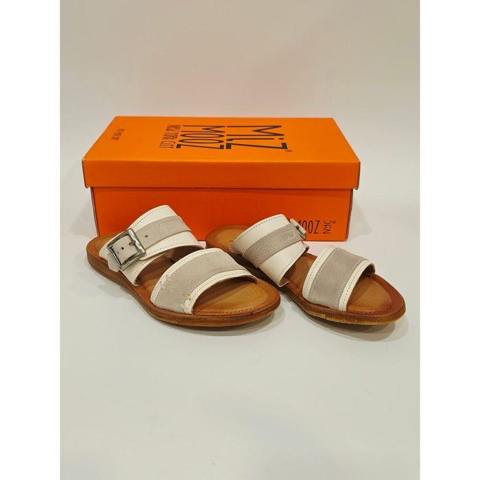 Miz Mooz Women's Florra Linen Color Leather and Suede Slide Sandal