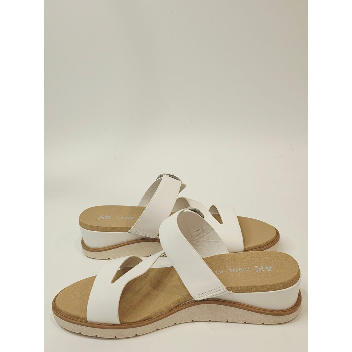 Anne Klein Lalasa Wedge Strappy Sandal White Womens US 8.5